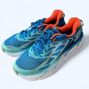Hoka Clifton One on One Vibrant Blue & Orange Sneakers Women’s Size 10.5 Sport